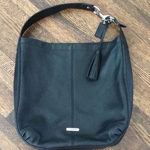 Coach Avery tassel large hobo black handbag
